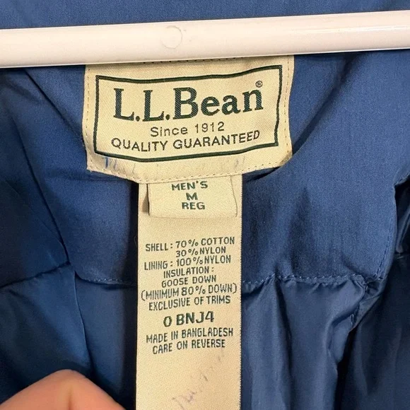 Vintage LL Bean Jacket Men's Navy Blue Quilt Lined 0 BNJ4  size M - Picture 6 of 10